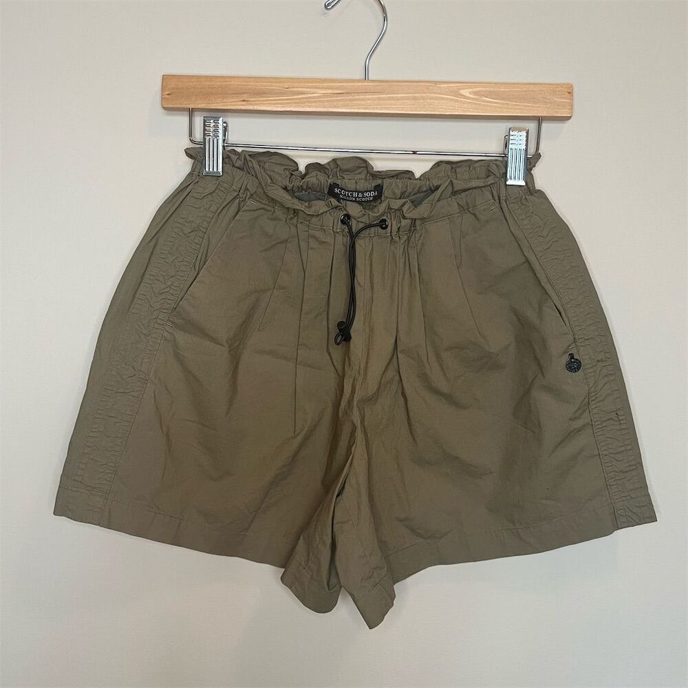 Scotch & Soda Maison Scotch Women's Green Elastic Drawstring Shorts XS